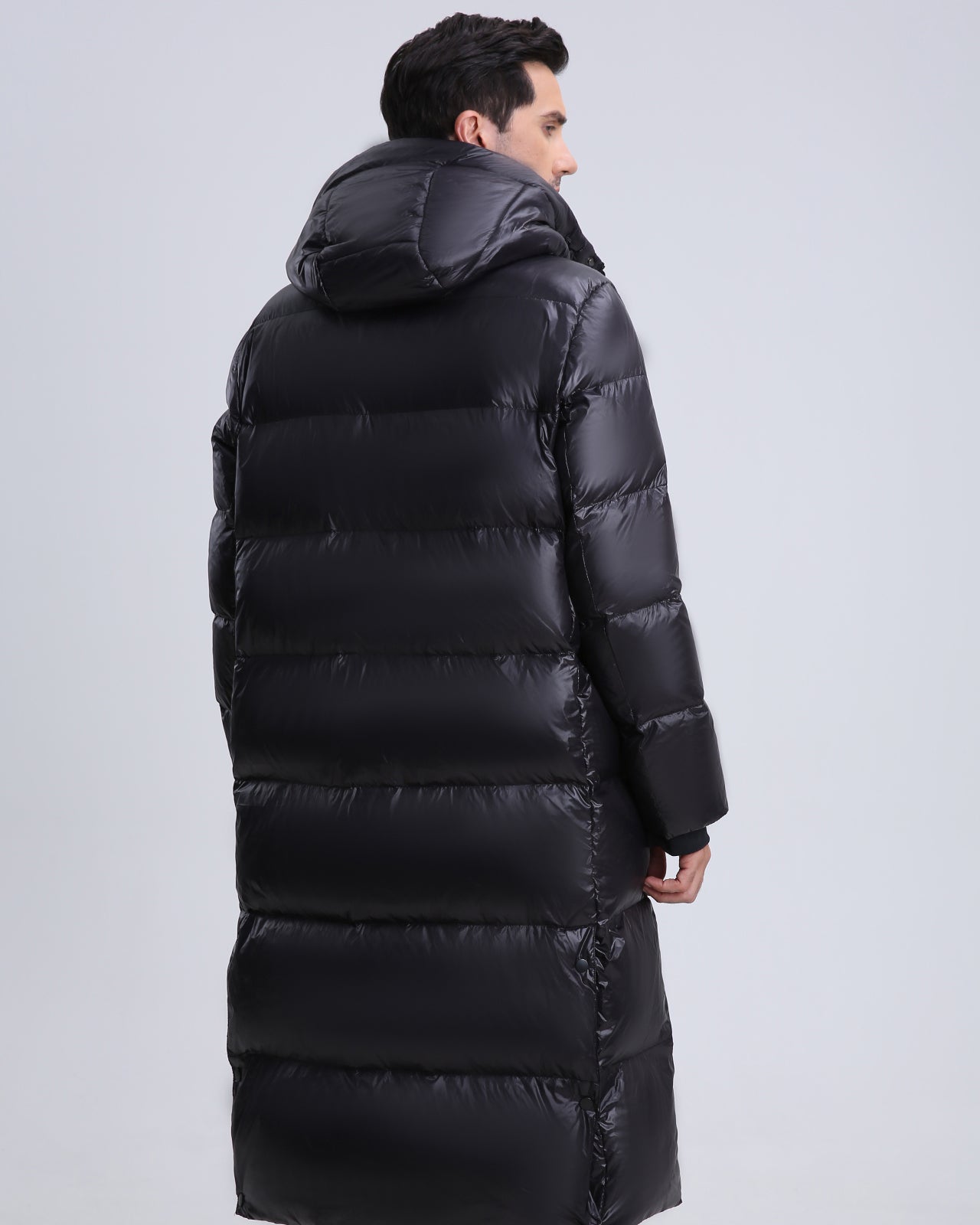 2023 new winter black gold down jacket man's coat long large size over the knee white duck down fashion loose and thick