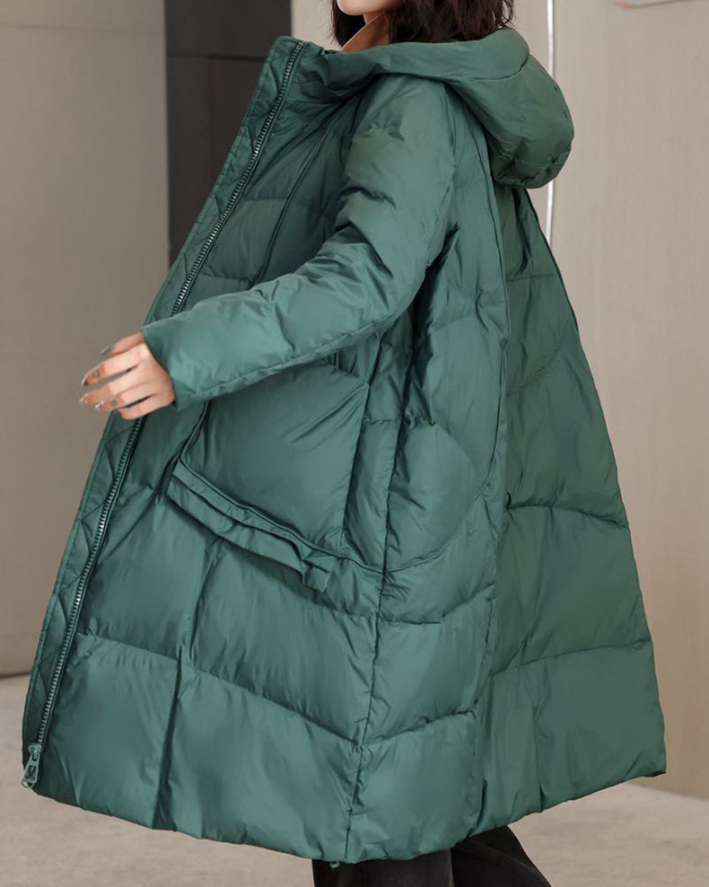 2023 Over-the-Knee Thickened Loose Fit Long Down Coat